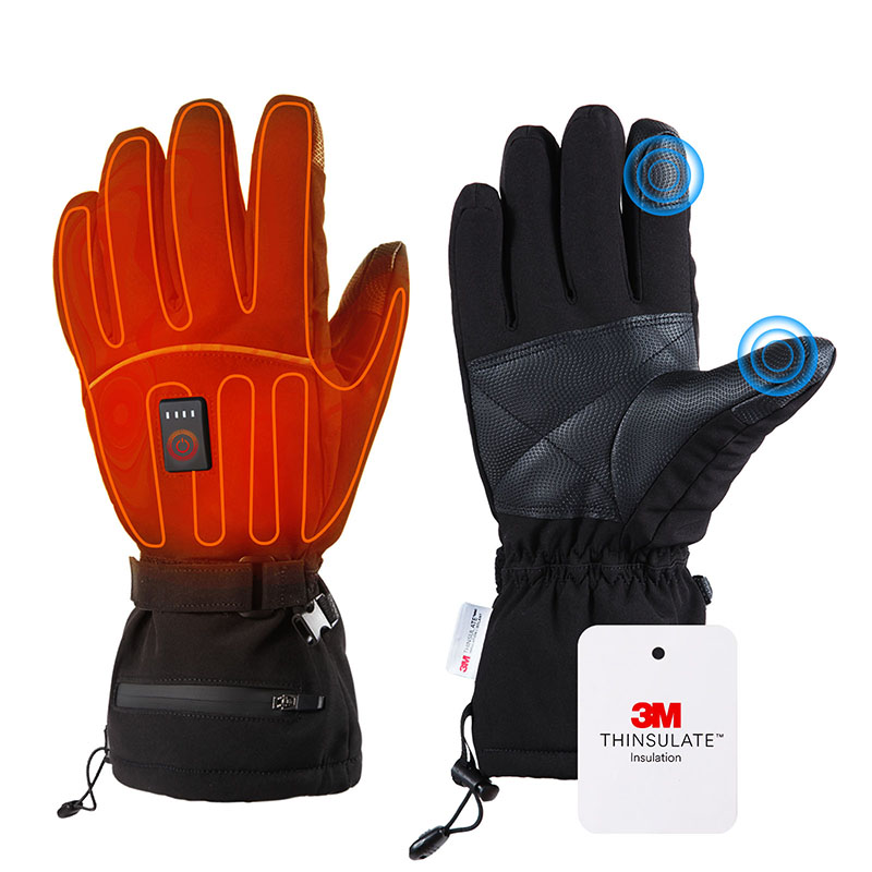 Skidåkning uppvärmda handskar för kvinnor män vattentät pekskärmsvärmehandskar